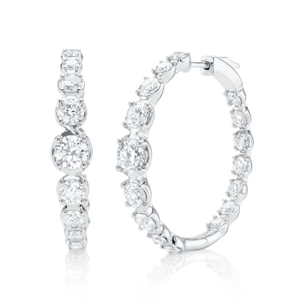 Shy Creation Diana 6.32CT DIAMOND CROWN SETTING HOOP EARRING