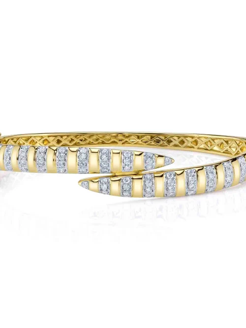 Shy Creation Kate 1.04CT DIAMOND RIBBED BANGLE