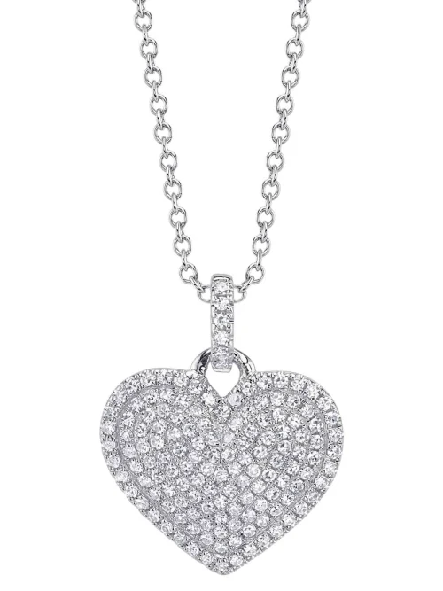 Shy Creation Kate 0.31CT DIAMOND PAVE HEART NECKLACE