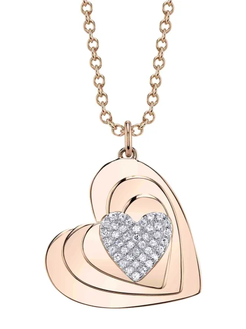 Shy Creation Kate 0.09CT DIAMOND PAVE HEART NECKLACE