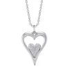 Shy Creation Kate 0.08CT DIAMOND PAVE HEART MATTE NECKLACE