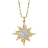 Shy Creation Kate 0.08CT DIAMOND PAVE CIRCLE SUN MATTE NECKLACE