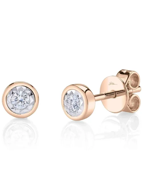 Shy Creation Stella 0.10CT DIAMOND BEZEL STELLA STUD EARRING
