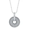 Shy Creation KATE 0.45CT DIAMOND BAGUETTE PAVE CIRCLE FACETED BALL CHAIN NECKLACE