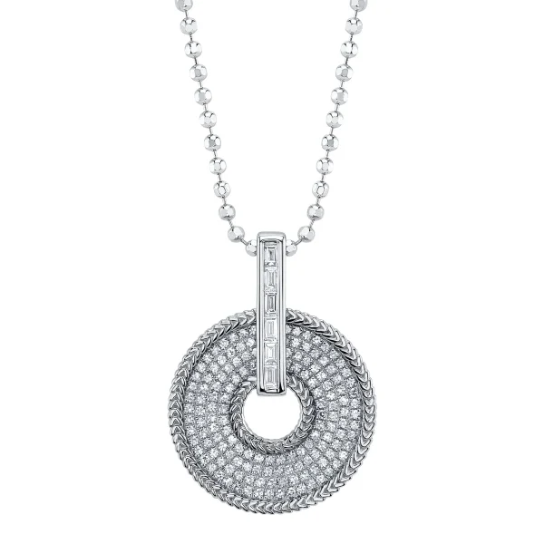 SC55028049_e453c0c1-e1bd-479c-92b2-8513ae28e4aa_1800x1800 Shy Creation KATE 0.45CT DIAMOND BAGUETTE PAVE CIRCLE FACETED BALL CHAIN NECKLACE