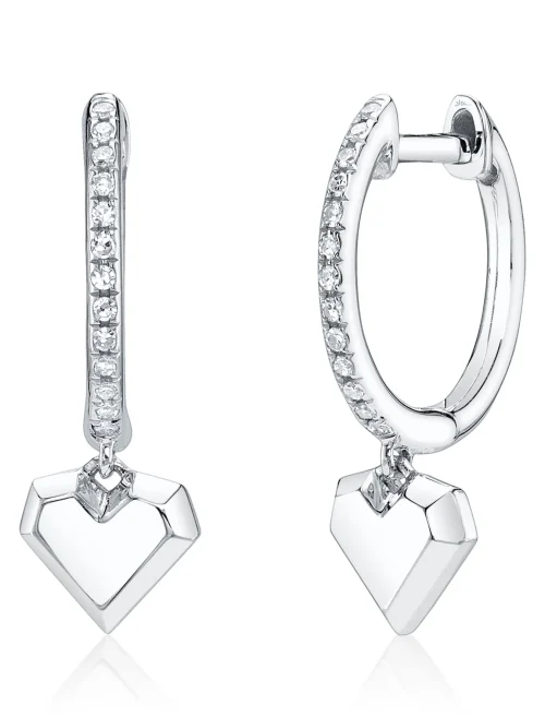 Shy Creation Kate 0.07CT DIAMOND HEART GEO CUT EARRING
