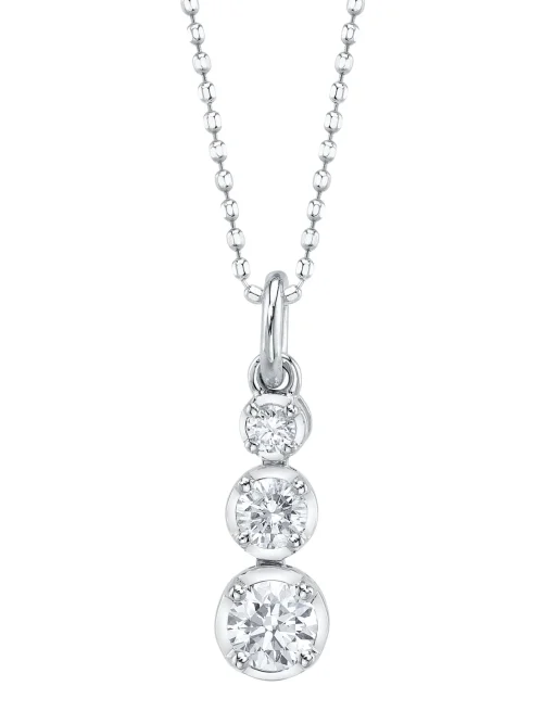 Shy Creation Diana 0.40CT DIAMOND CROWN SETTING FACETED BALL CHAIN NECKLACE