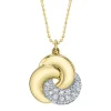 Shy Creation Kate 0.44CT DIAMOND PAVE LOVE KNOT FACETED BALL CHAIN NECKLACE