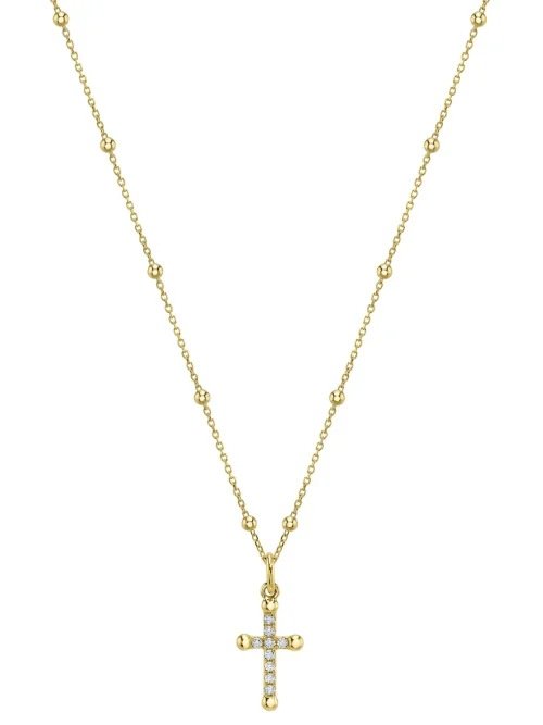 Shy Creation Kate 0.08CT DIAMOND CROSS NECKLACE