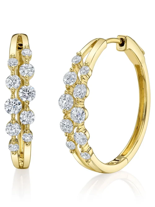 Shy Creation Gia 1.32CT DIAMOND HOOP EARRING