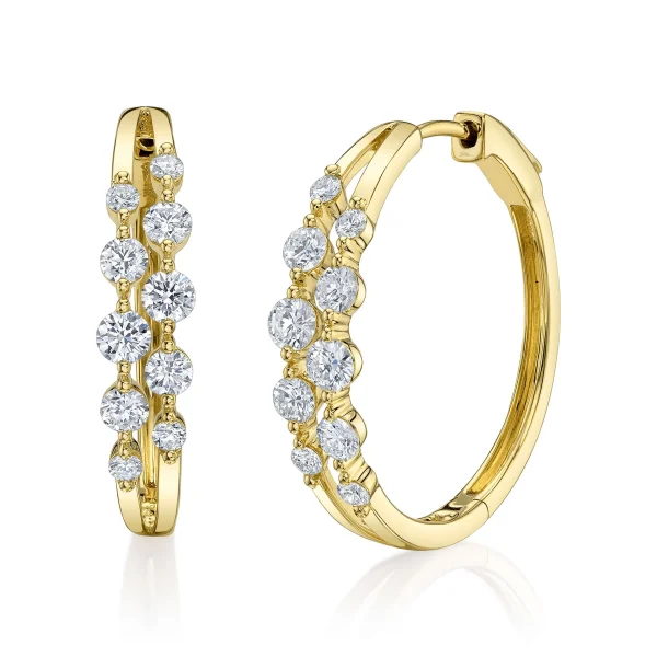 Shy Creation Gia 1.32CT DIAMOND HOOP EARRING