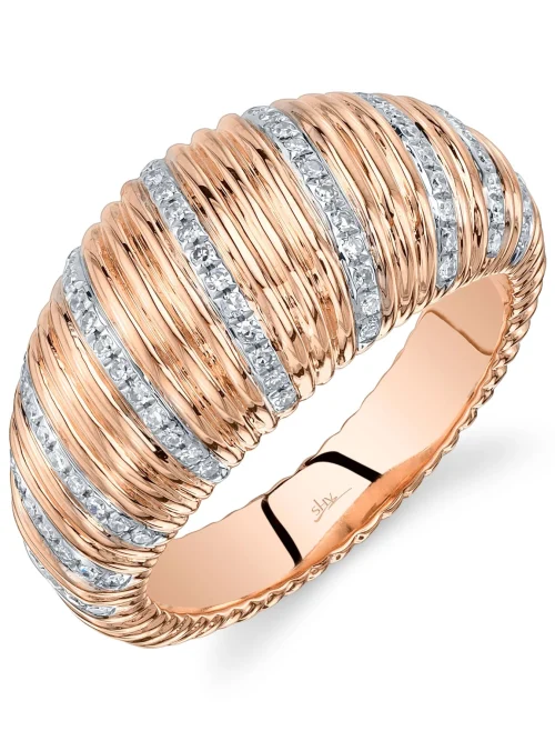 Shy Creation Kate 0.24CT DIAMOND RIBBED RING