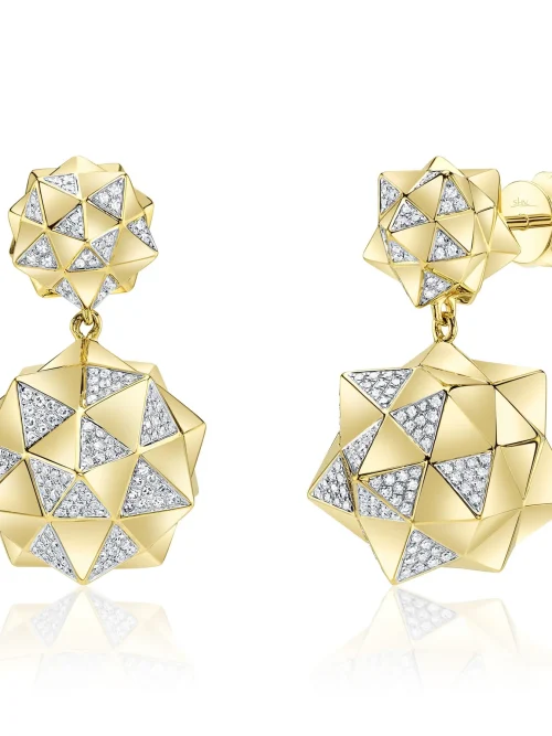 Shy Creation Kate 0.50CT DIAMOND GEO CUT PYRAMID EARRING