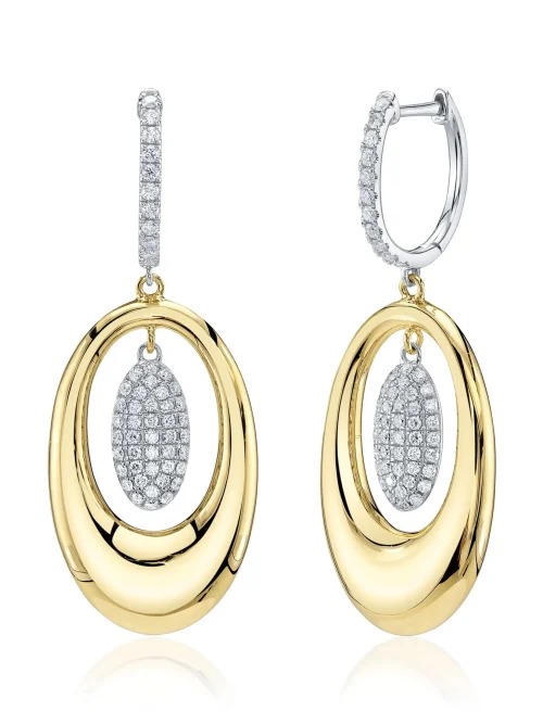 Shy Creation Kate 0.55CT DIAMOND PAVE OVAL EARRING