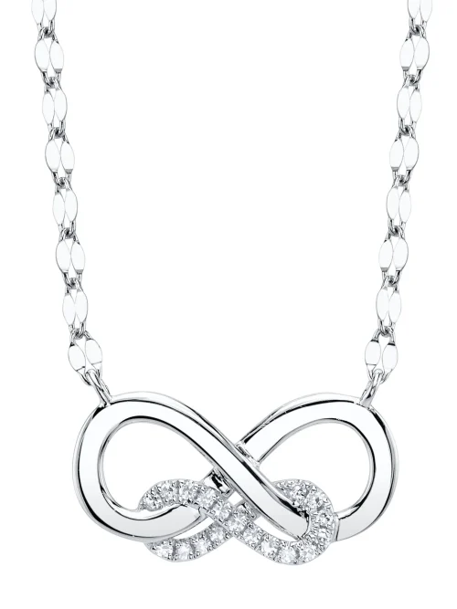 Shy Creation Kate 0.05CT DIAMOND INFINITY SPARKLE CHAIN NECKLACE