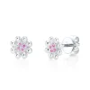 Shy Creation Kate 0.06CT PINK SAPPHIRE FLOWER STUD EARRING