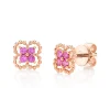 Shy Creation Kate 0.22CT PINK SAPPHIRE CLOVER STUD EARRING
