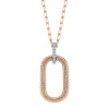 Shy Creation Kate 0.21CT DIAMOND RIBBED PIPE PAPER CLIP LINK NECKLACE