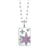 Shy Creation Kate 0.09CT PINK SAPPHIRE STAR SPARKLE CHAIN NECKLACE