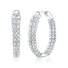Shy Creation Diana 0.80CT-CTR(ROUND) 2.30CT-SIDE DIAMOND CROWN SETTING HOOP EARRING