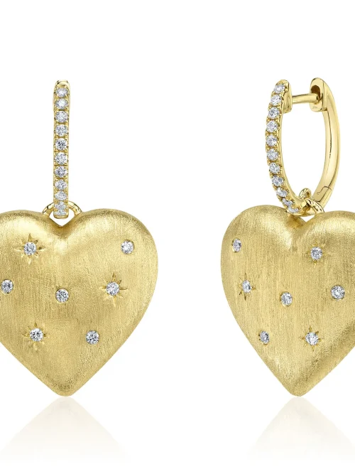 Shy Creation Kate 0.26CT DIAMOND HEART STAR MATTE EARRING