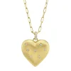 Shy Creation Kate 0.10CT DIAMOND HEART STAR MATTE PAPER CLIP CHAIN NECKLACE