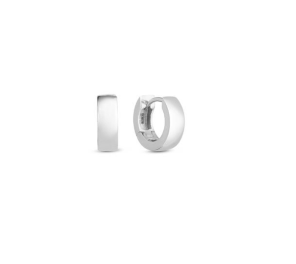 Roberto Coin 18K WHITE DESIGNER GOLD MINI HOOP EARRINGS