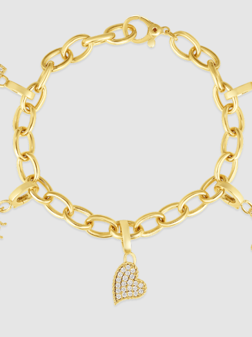Roberto Coin 18K YELLOW GOLD OVAL LINK CHARM BRACELET