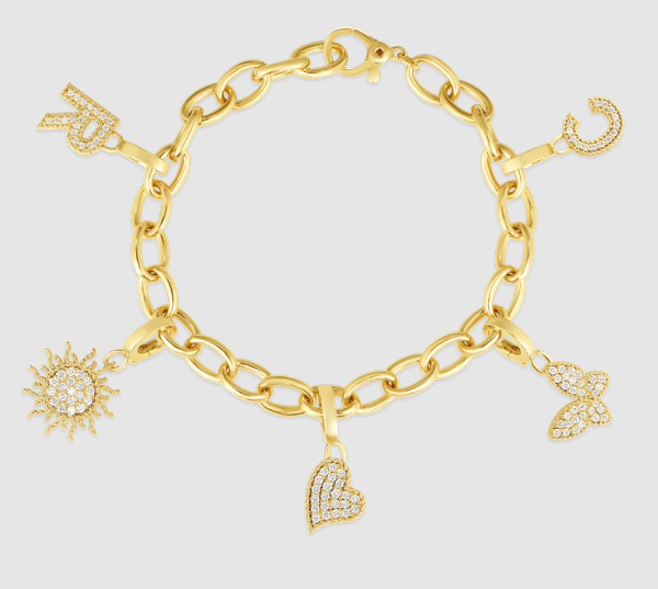 Roberto Coin 18K YELLOW GOLD OVAL LINK CHARM BRACELET