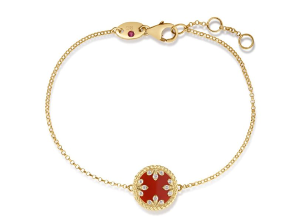 Screenshot 2025-07-26 111117 Roberto Coin 18K YELLOW GOLD VENETIAN MEDALLIONS DIAMOND AND RED AGATE BRACELET