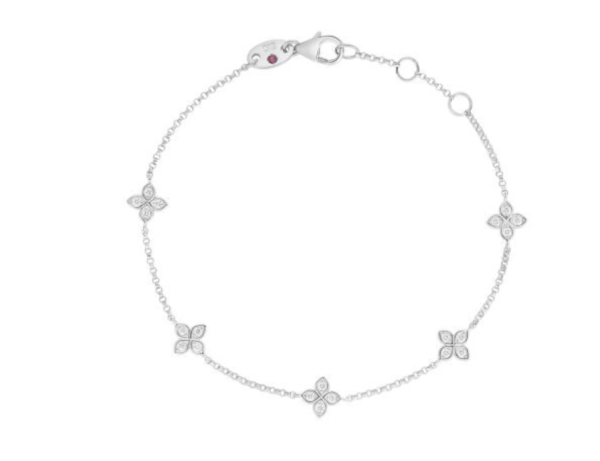 Screenshot 2025-07-26 112959 Roberto Coin 18K WHITE GOLD LOVE BY THE INCH 5 STATION DIAMOND FLOWER BRACELET