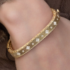 Roberto Coin 18K YELLOW GOLD VENETIAN PRINCESS ETCHED FRAME DIAMOND FLOWER BANGLE