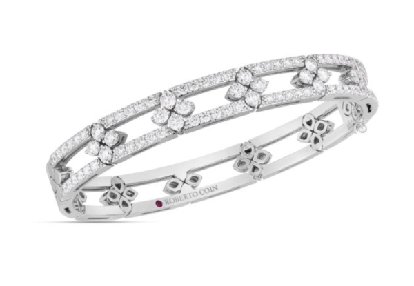 Screenshot 2025-07-26 122920 Roberto Coin 18K WHITE GOLD LOVE IN VERONA DIAMOND OPEN FRAME PAVE BANGLE