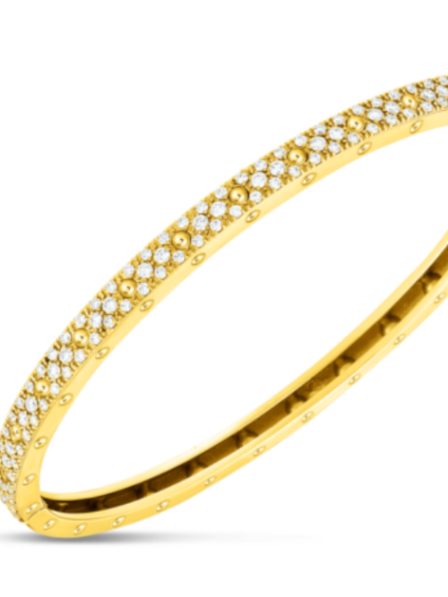 Roberto Coin 18K GOLD POIS MOIS PAVE OVAL BANGLE
