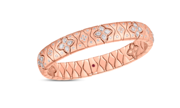 Screenshot 2025-07-26 130732 Roberto Coin 18K GOLD ROYAL PRINCESS FLOWER DIAMOND & SATIN FINISH SMALL BANGLE