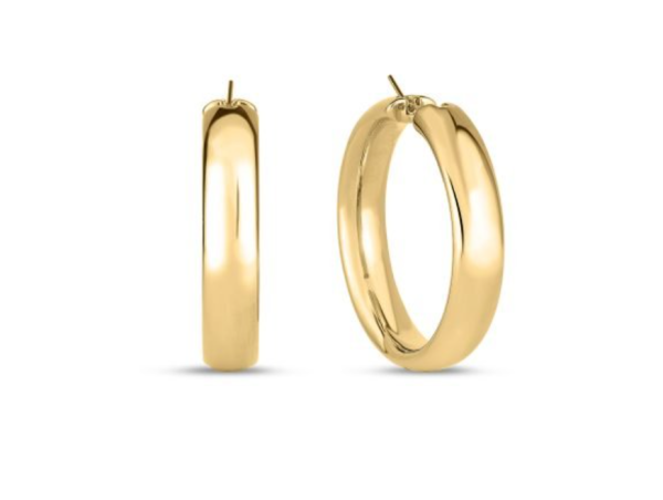 Screenshot 2025-07-26 153448 Roberto Coin 18K YELLOW DESIGNER GOLD WIDE HOOP EARRINGS