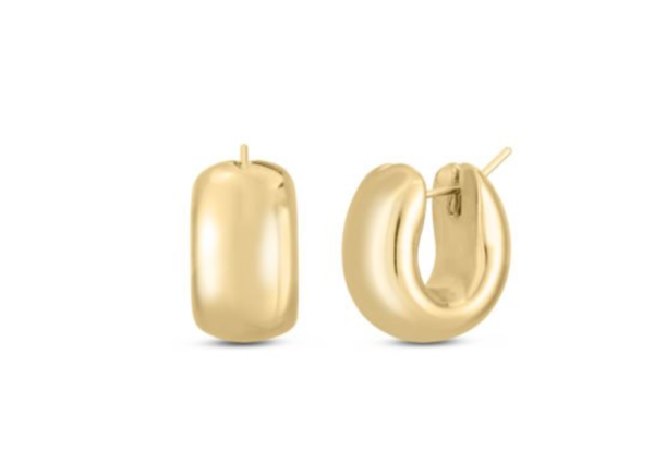 Screenshot 2025-07-26 154341 Roberto Coin 18K YELLOW DESINGER GOLD WIDE HUGGIE EARRINGS