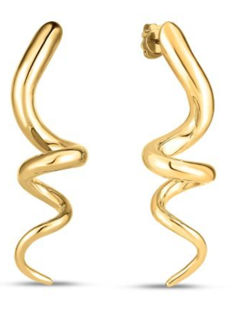 Roberto Coin 18K YELLOW DESIGNER GOLD SPIRAL EARRINGS