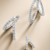 Roberto Coin 18K WHITE GOLD CLASSIC DIAMOND XX SMALL HOOP EARRINGS