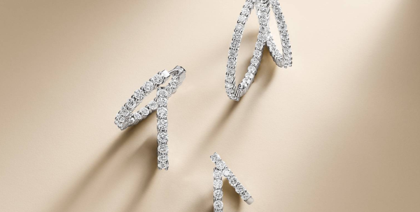 Roberto Coin 18K WHITE GOLD CLASSIC DIAMOND XX SMALL HOOP EARRINGS