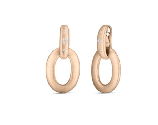 Screenshot 2025-07-26 161112 Roberto Coin 18K ROSE GOLD DUCHESSA DIAMOND ACCENT SATIN LARGE DOOR-KNOCKER EARRINGS