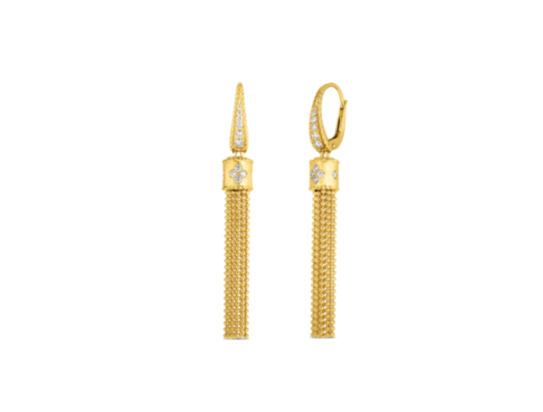 Roberto Coin 18K GOLD PRINCESS TASSEL DIAMOND ACCENT DROP EARRINGS