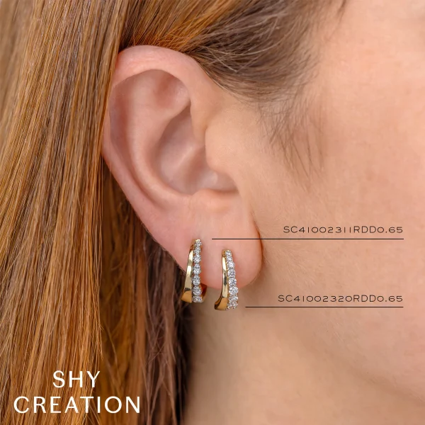 Shy Creation Kate 0.82CT DIAMOND HOOP EARRING