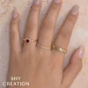Shy Creation Color 0.15CT DIAMOND & 0.52CT RUBY HEART RING