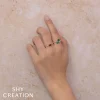Shy Creation 0.06CT DIAMOND & 0.28CT RUBY HEART RING