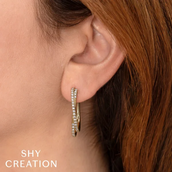 Shy Creation Kate 0.98CT DIAMOND HOOP EARRING