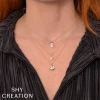 Shy Creation Kate 0.05CT DIAMOND & 0.02CT BLUE SAPPHIRE FISH NECKLACE