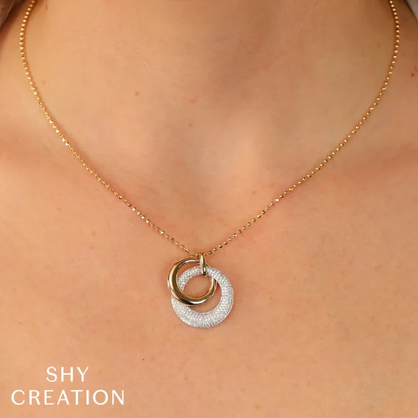 WEB_ALT_SC55027388_a763d460-e08b-432a-8509-31b886d097bb_1800x1800 Shy Creation Kate 0.46CT DIAMOND PAVE CIRCLE FACETED BALL CHAIN NECKLACE