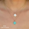 Shy Creation Kate 2.38CT MOTHER OF PEARL CLOVER NECKLACE