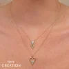 Shy Creation Kate 0.08CT DIAMOND PAVE HEART MATTE NECKLACE